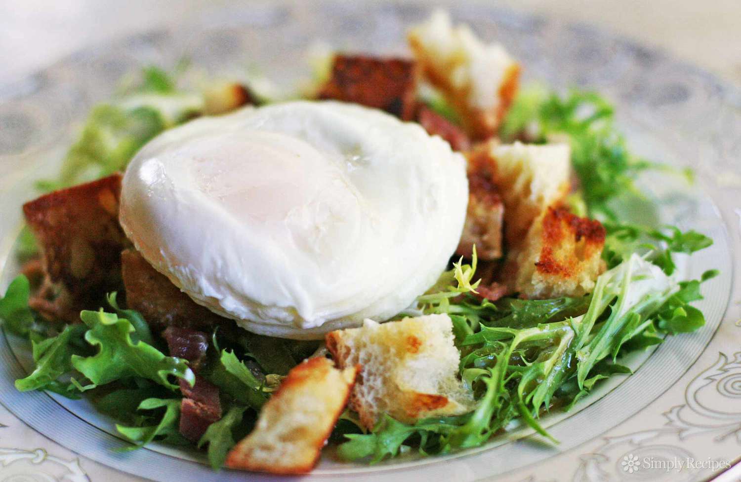 Poached Egg Bacon Salad Lyonnaise