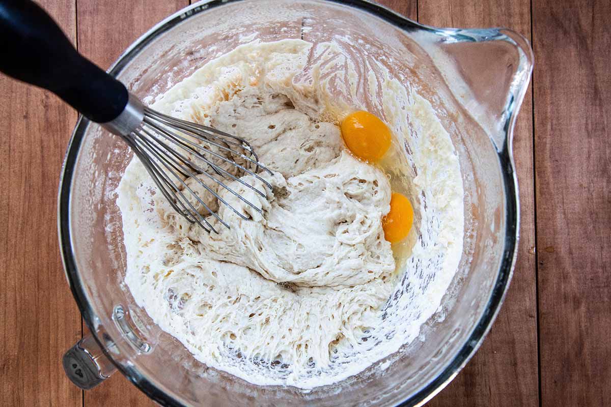 Belgian Waffle Recipe whisk in eggs