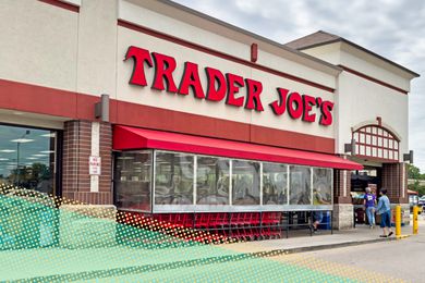 The front entrance of a Trader Joe's grocery store