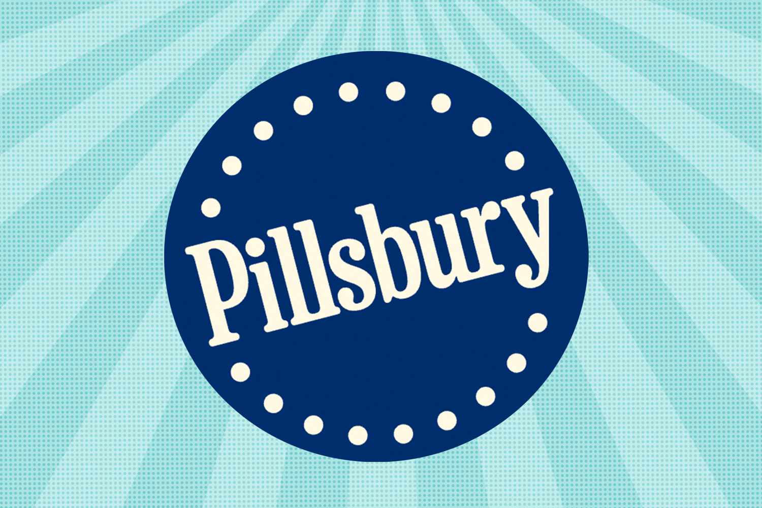 Pillsbury logo in blue circle with white text and decorative dots