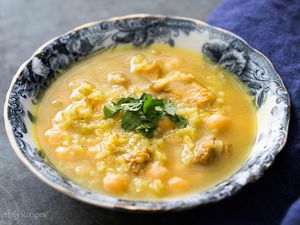 Lemon Chicken Chickpea Rice Soup