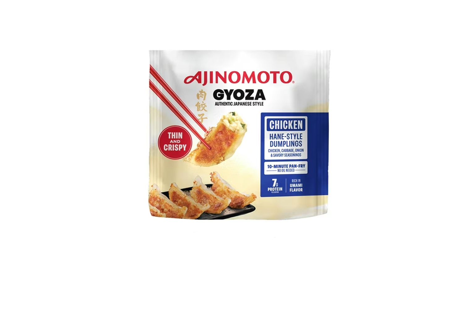 A package of Ajinomoto Gyoza Chicken HandStyle Dumplings