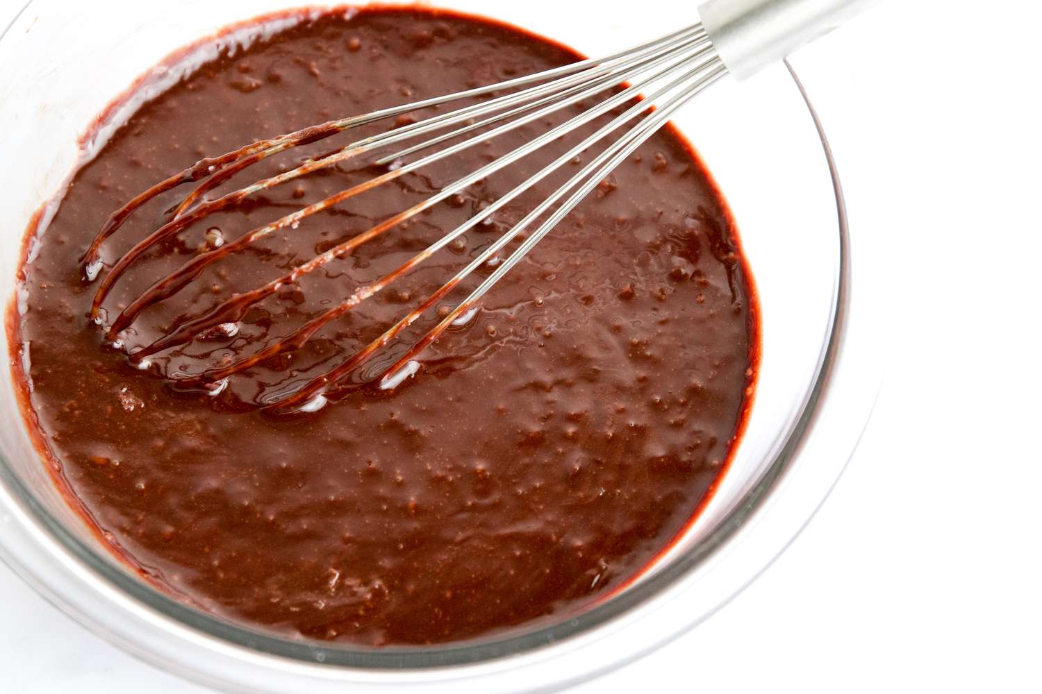 Chocolate batter for molten lava cake.