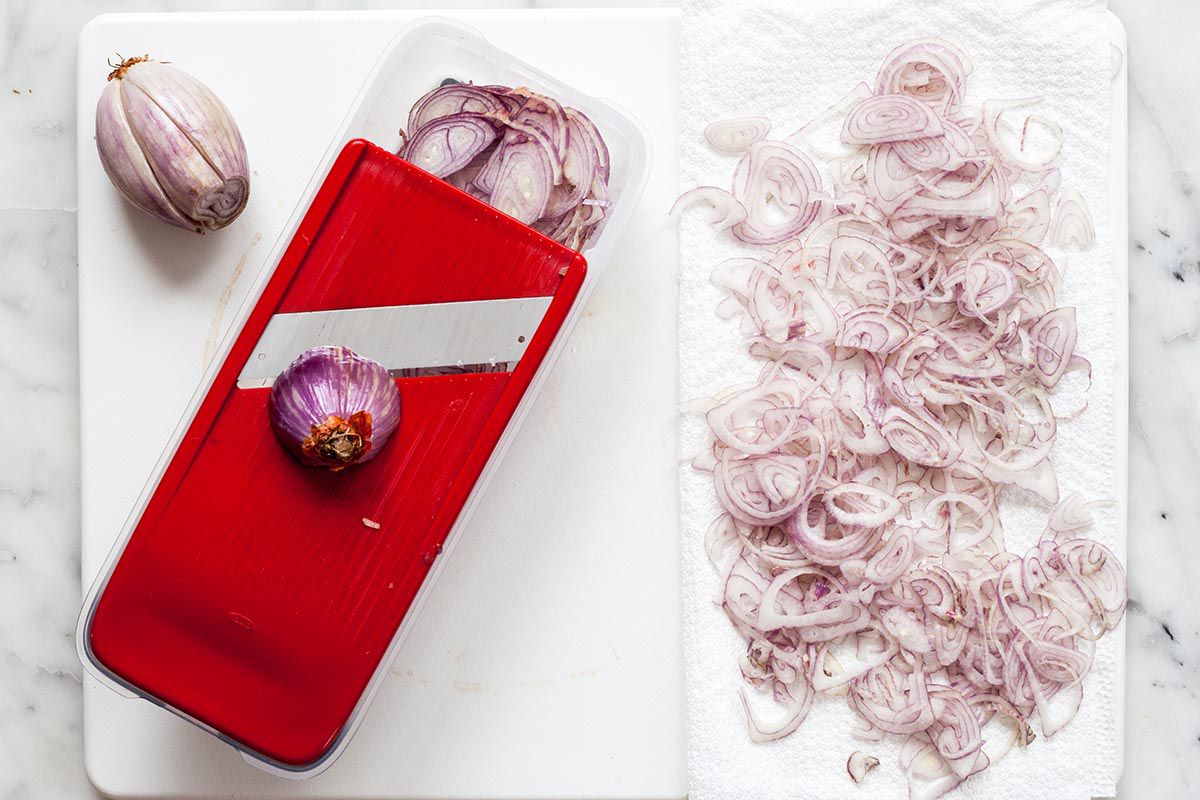 Sesame-Crusted Pork Cutlets with Crispy Shallots