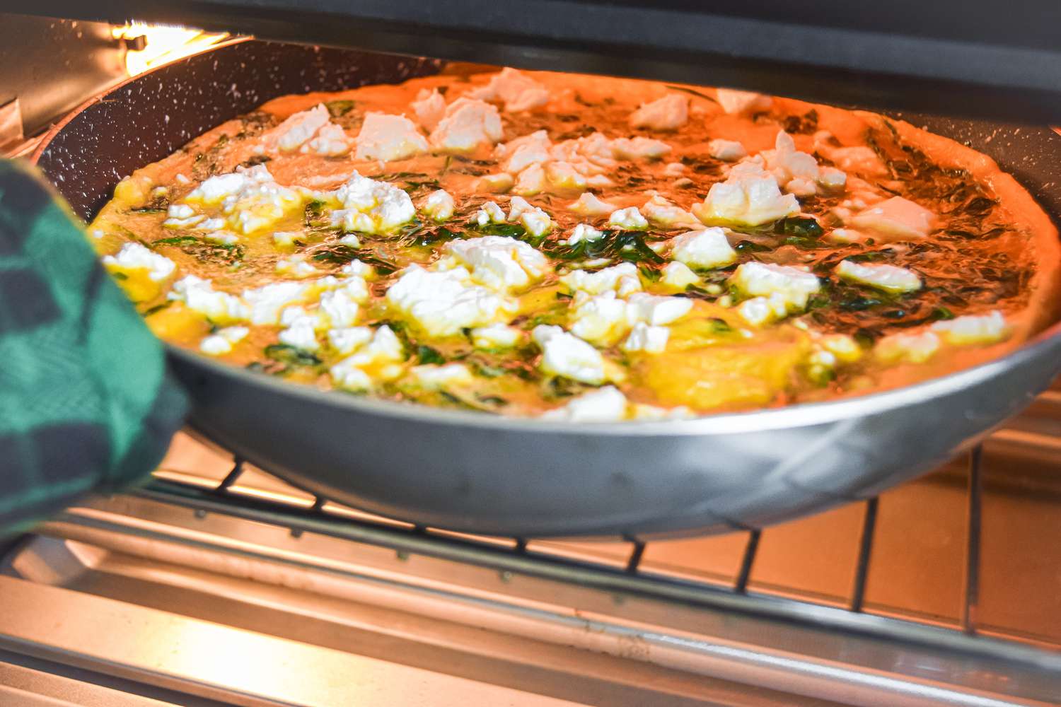 Spinach Frittata Placed under the Broiler