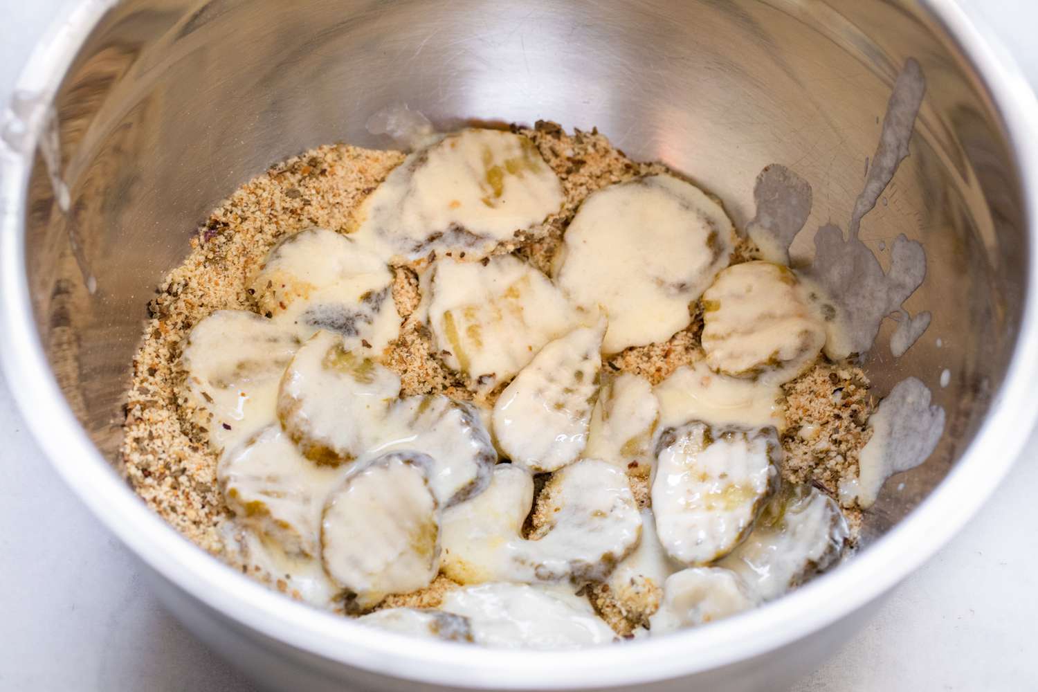 Pickles Dredged in Breadcrumbs 