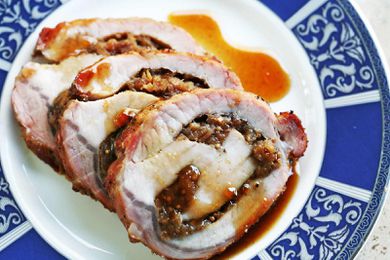 Apple Cranberry Stuffed Pork Roast