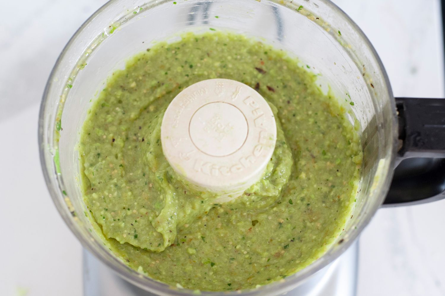 Tomatillo Avocado Salsa in a Food Processor 
