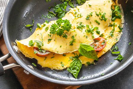Easy homemade omelette recipe in a pan