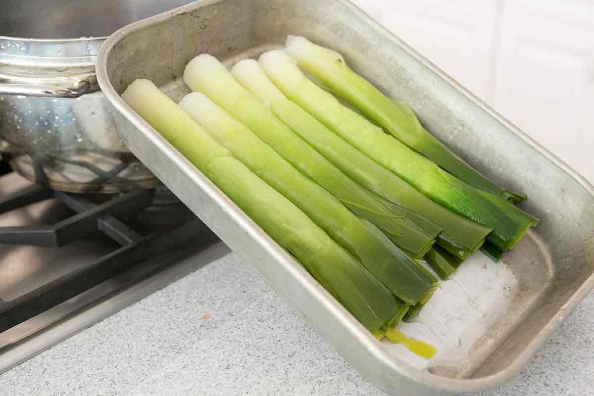 drain the leeks
