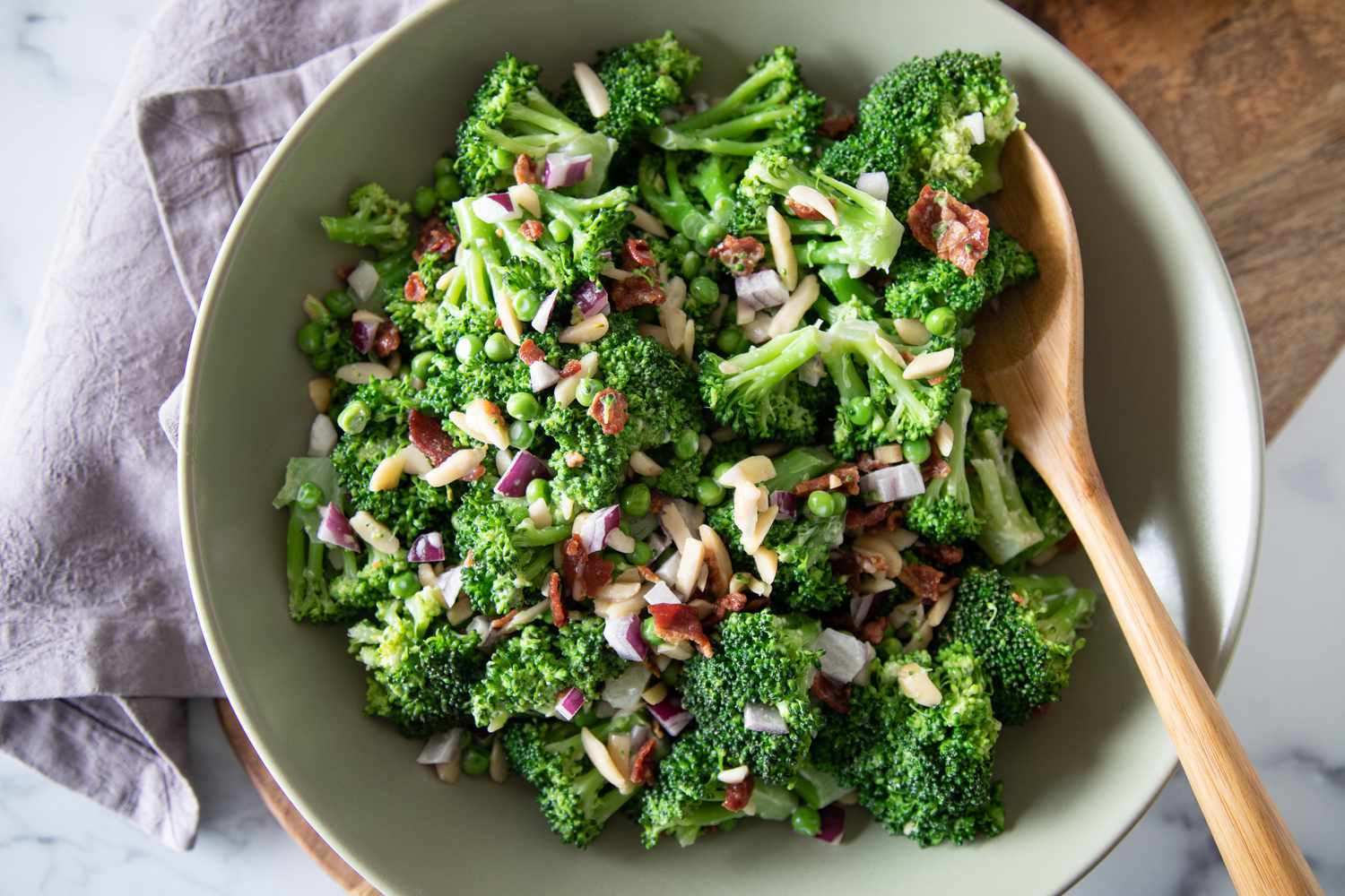 Broccoli Salad in a serving bowl
