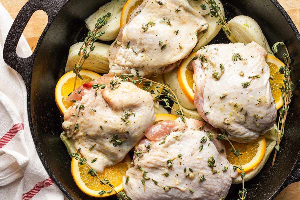 Roast Chicken Thighs with Fennel and Orange