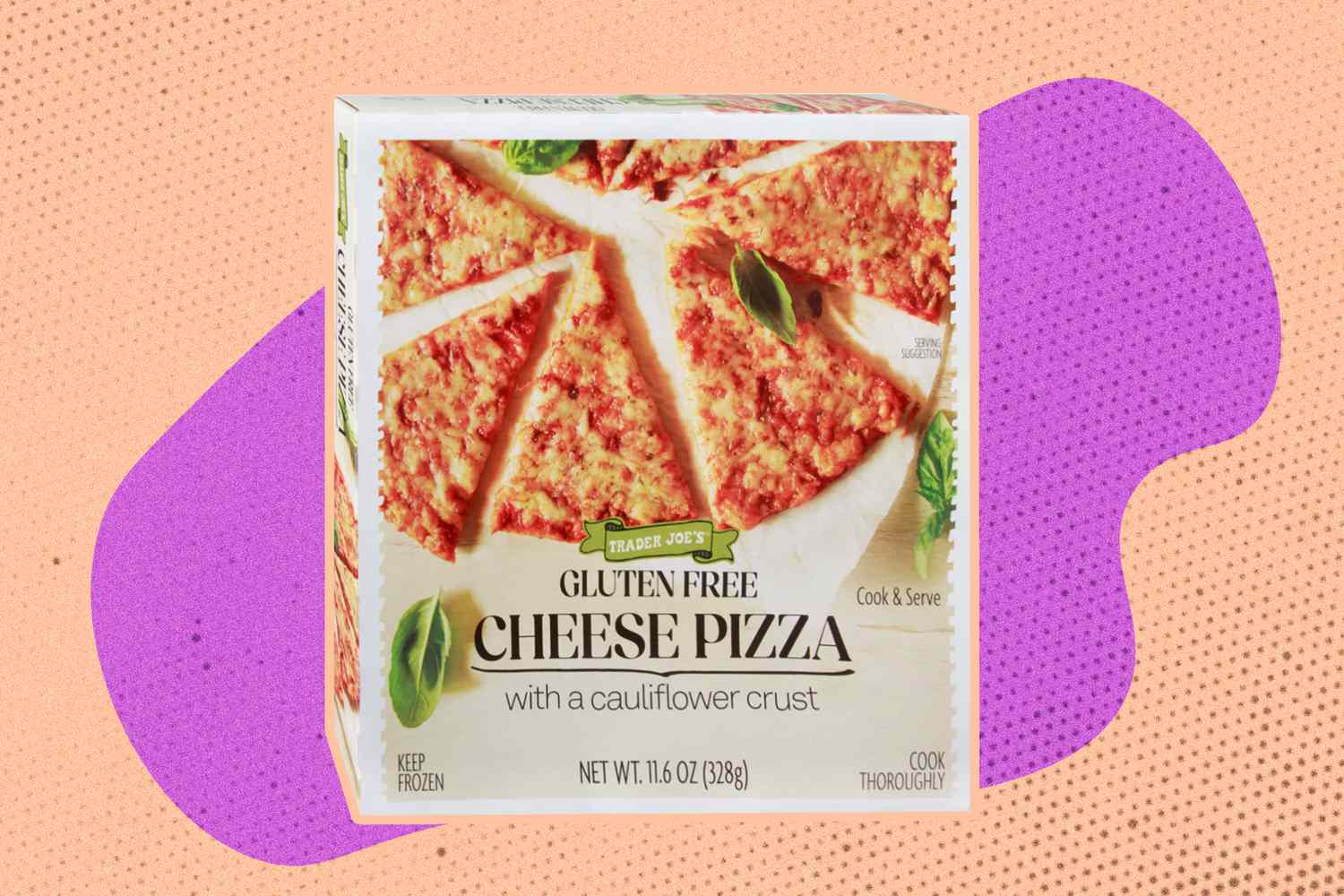 Trader Joe's gluten free cheese pizza with a cauliflower crust in a box