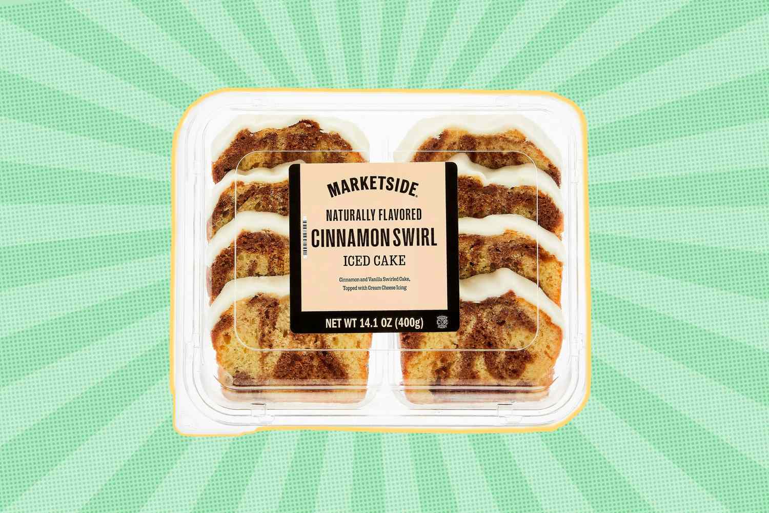 Packaged cinnamon swirl iced loaf cake from Marketside