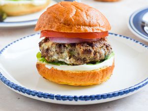 Blue Cheese Burger on a Plate