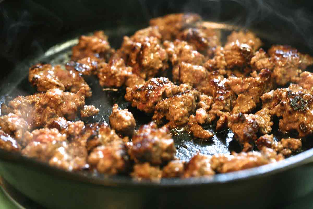 brown the meat for the penne pasta