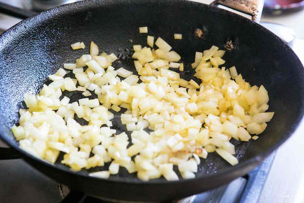 saute onions for enchilada sauce