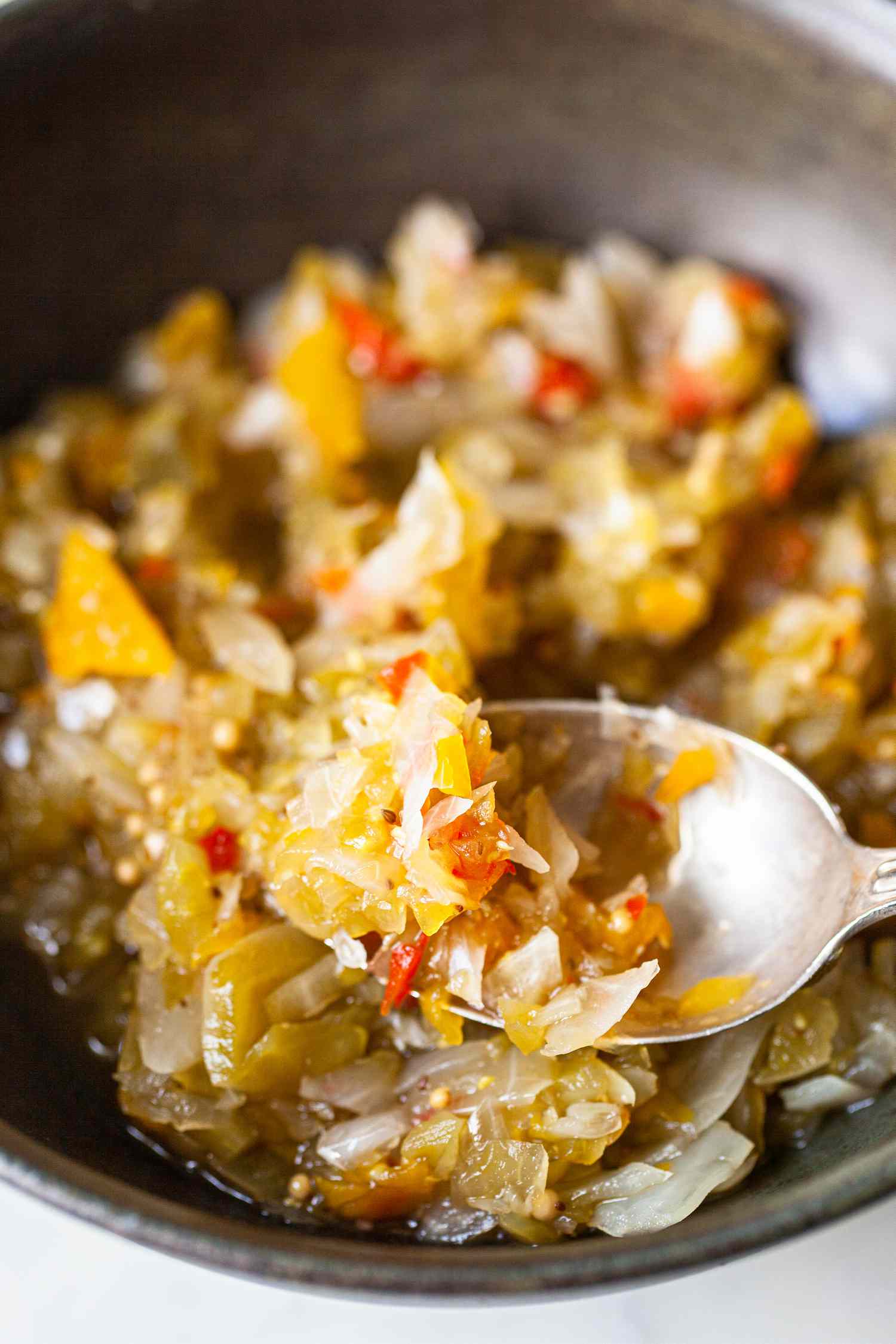 Chow Chow in a Bowl with a Spoon
