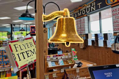 Trader Joe's bell at check out counter
