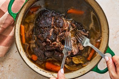 chuck roast in pan 