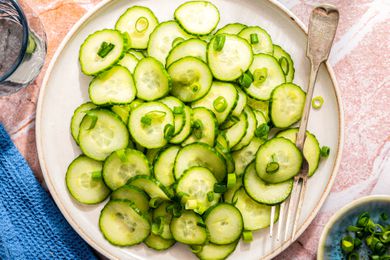 cucumber salad on a plate 