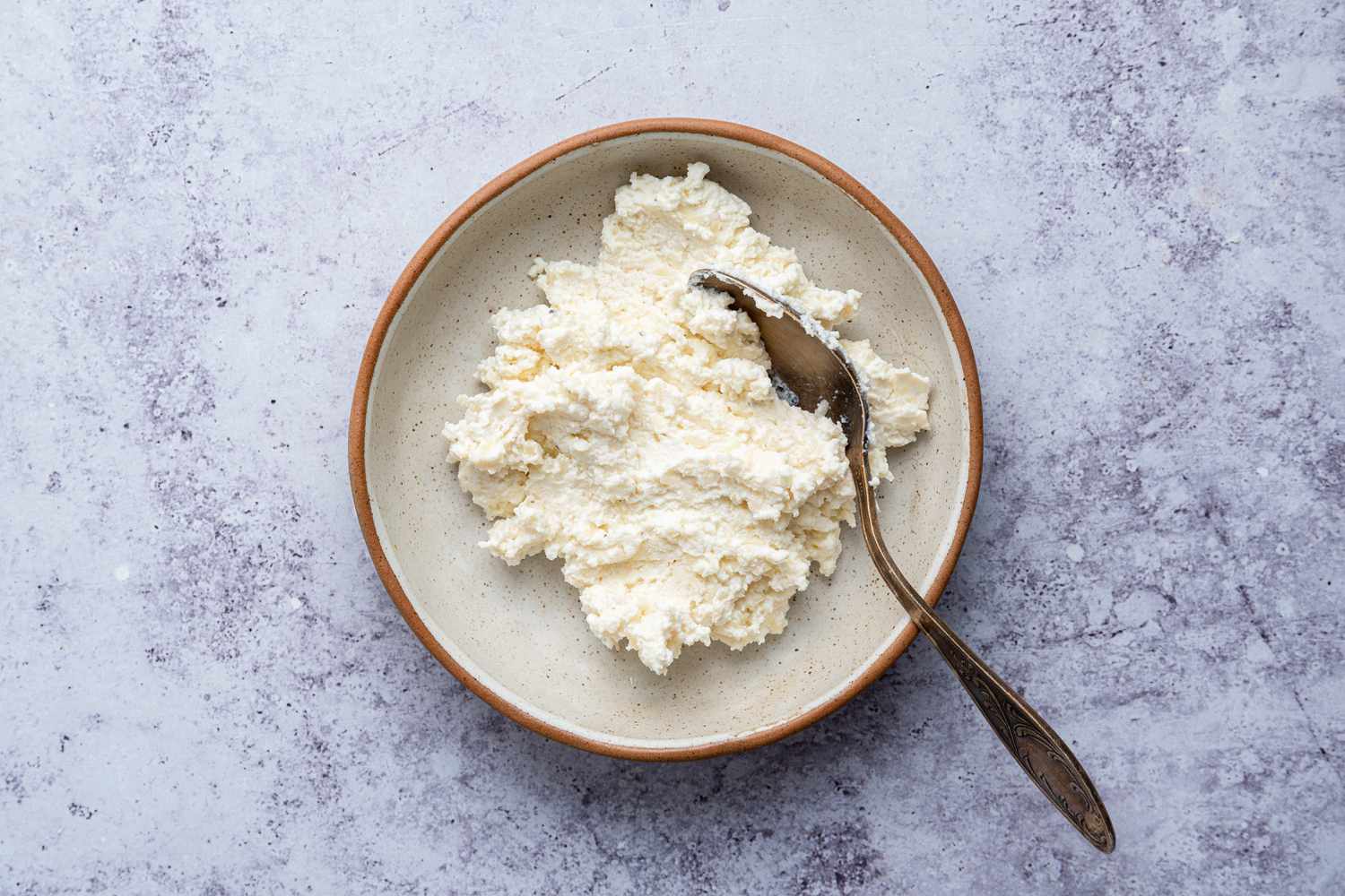 Ricotta and Parmesan Mixed Together in a Saucer for Lasagna Soup Recipe