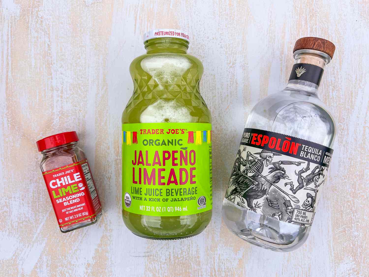Chile Lime Seasoning Blend, JalapeÃ±o Limeade, EspolÃ³n Tequila