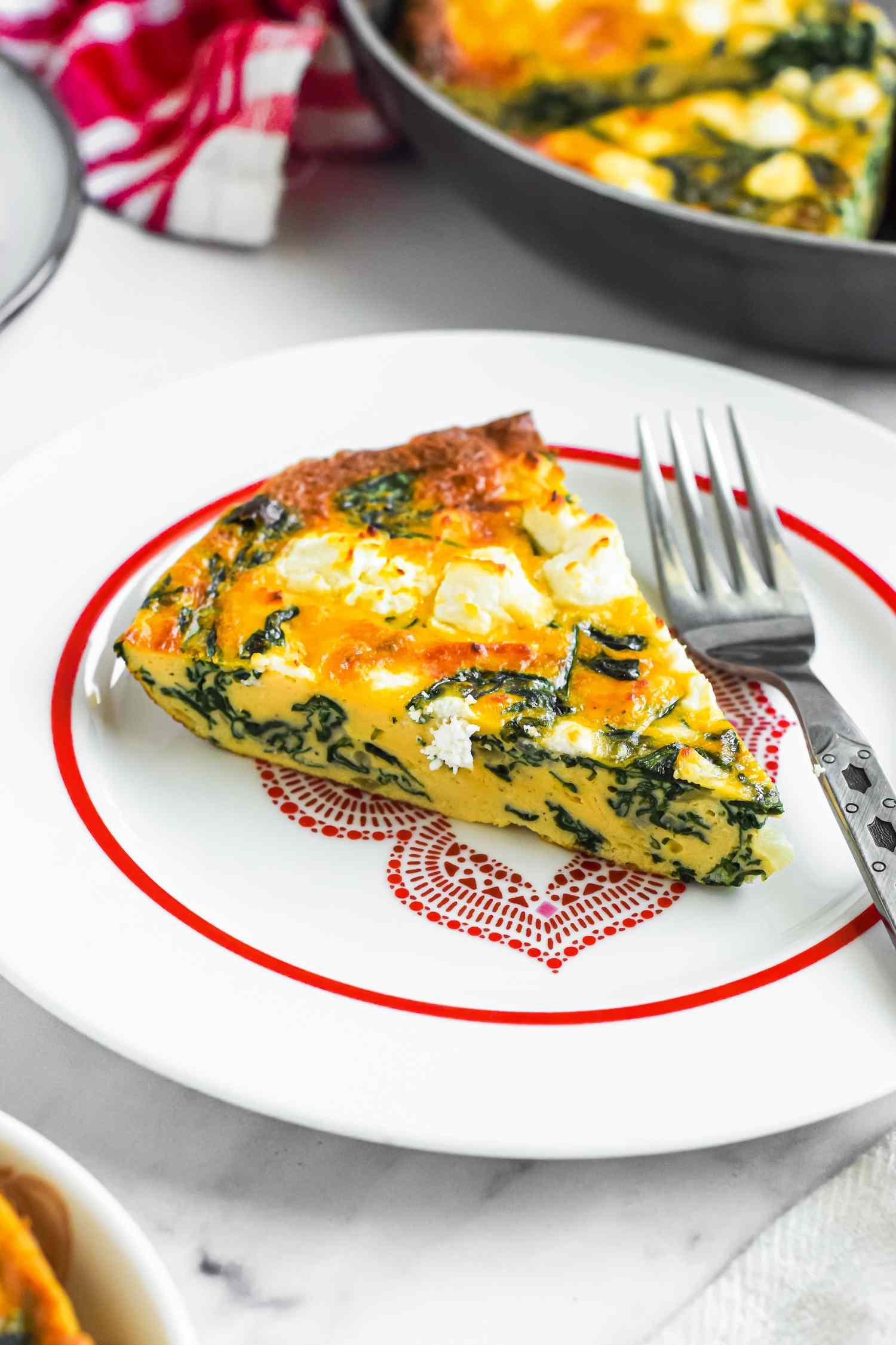 Spinach Frittata on a Plate 