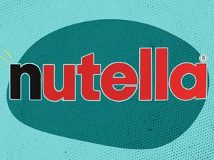 The Nutella logo displayed on a teal background