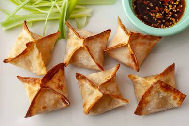 Cream cheese and crab wontons made in the air fryer