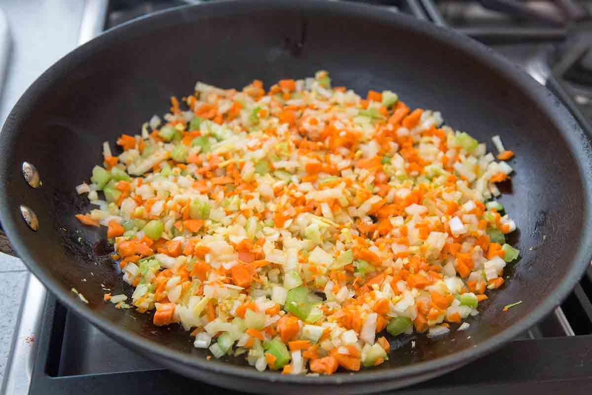 cook vegetables for moroccan meatloaf