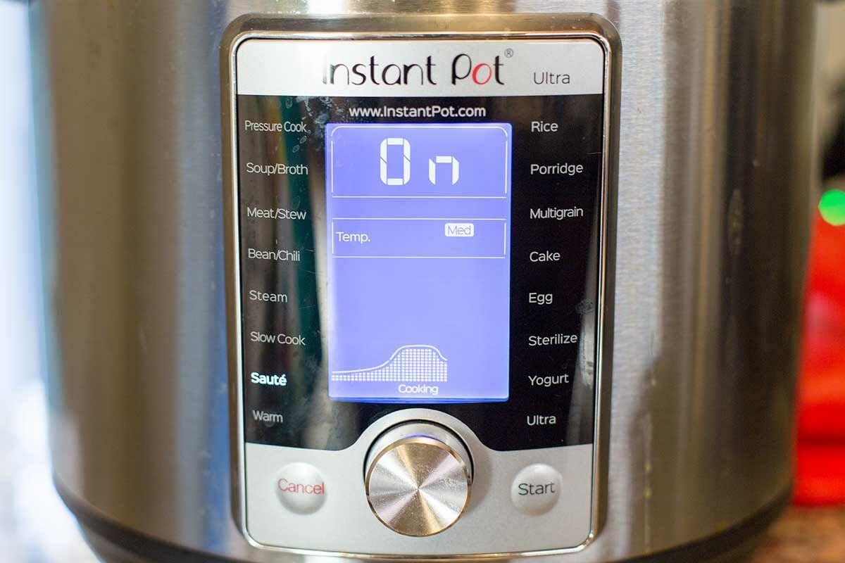 Pressure cooker paella ready to cook