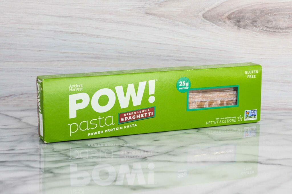 Pow green lentil gluten-free pasta spaghetti