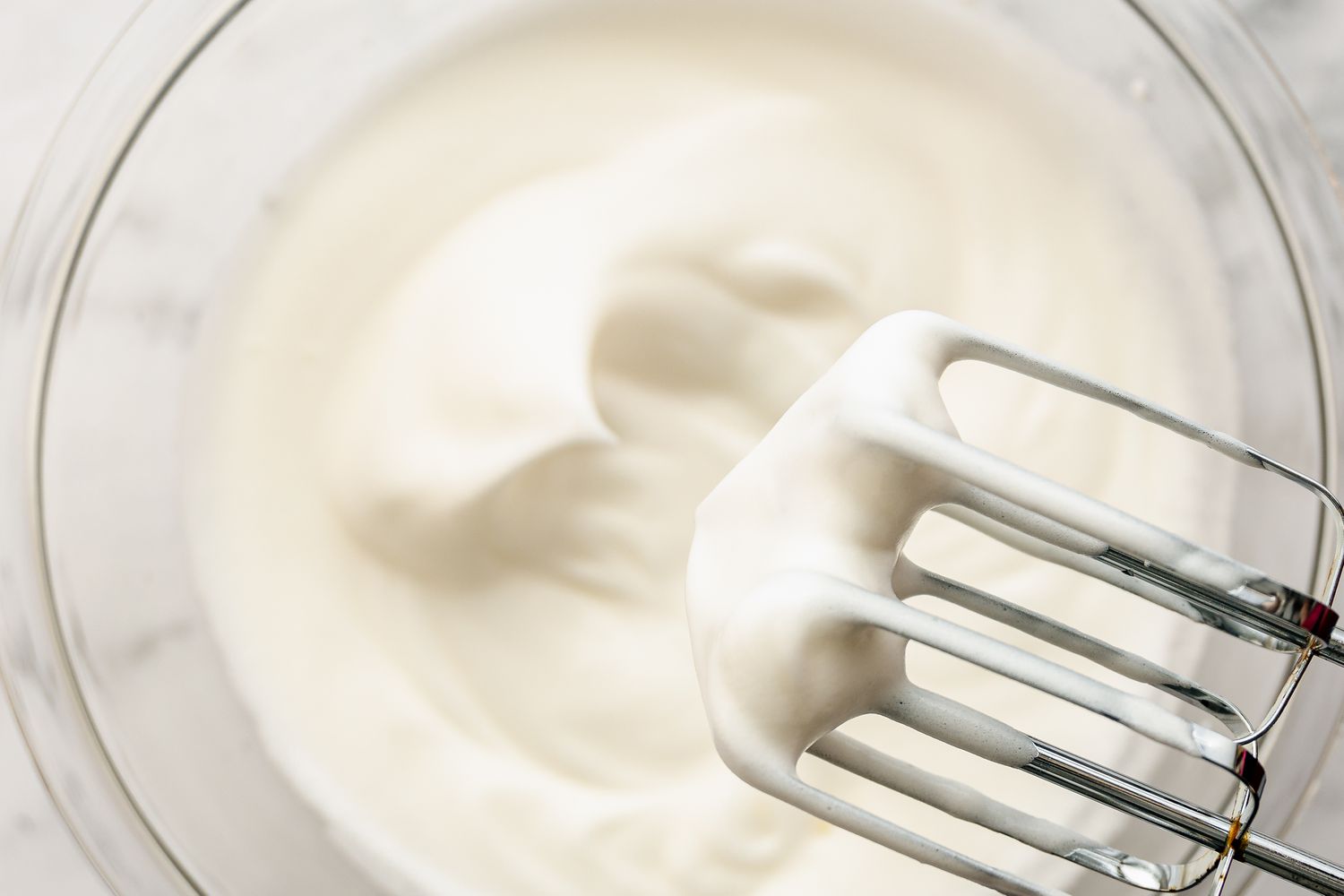 Egg White Whipped to Make Meringue for Japanese Souffle Pancakes Recipe