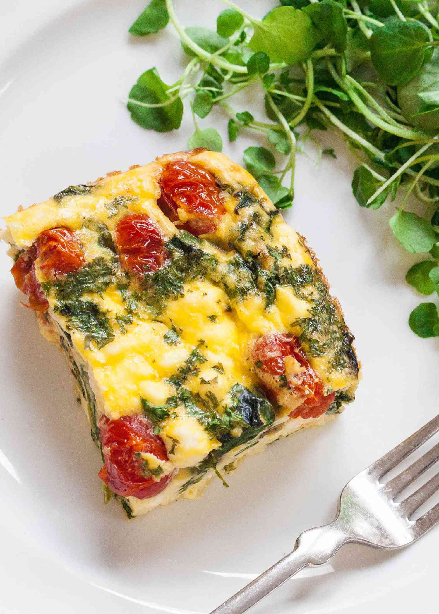 Frittata with Spinach, Tomatoes, and Feta