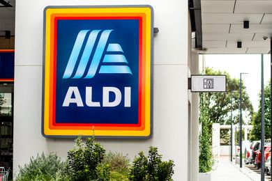 Aldi store sign on a building exterior