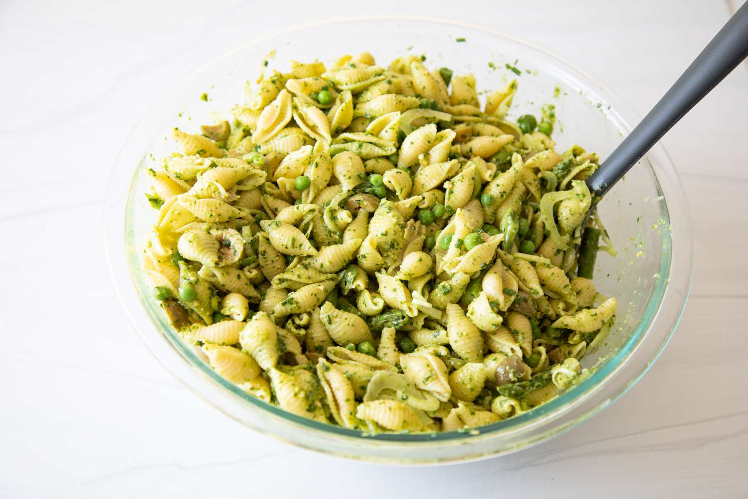 Bowl of Green Goddess Pasta Salad 