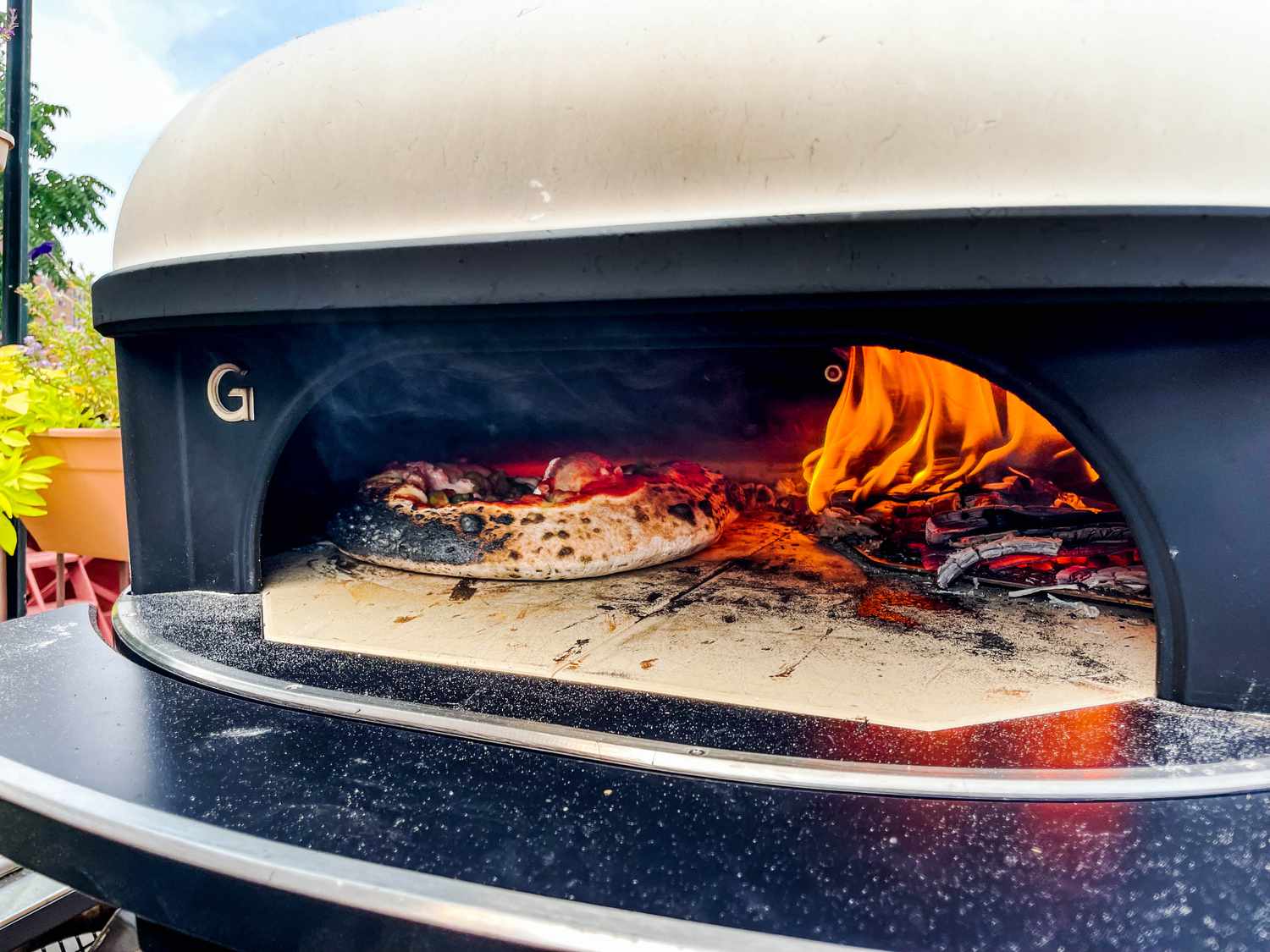 Pizza in the Gozney Dome pizza oven