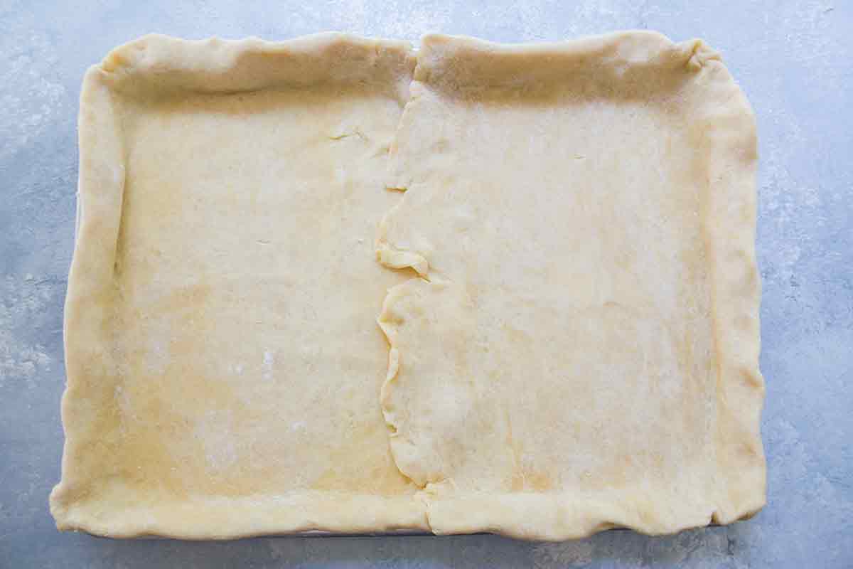 roll out bottom crust for american flag slab pie, part 2