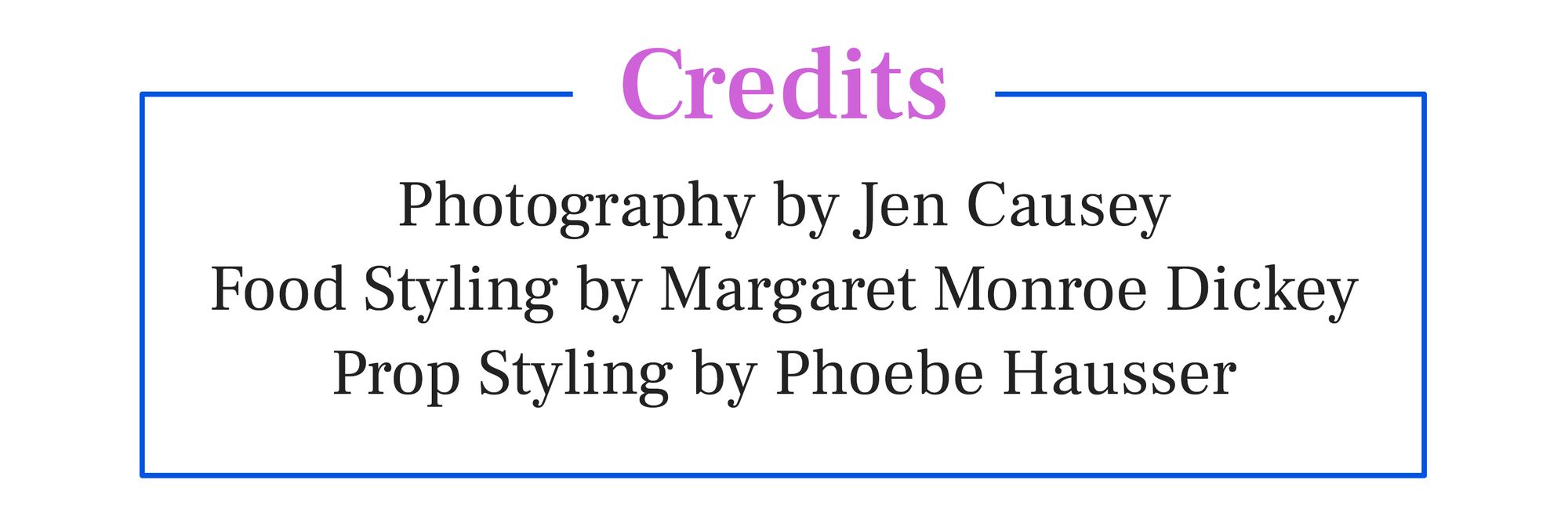 Image showing credits for photography food styling and prop styling