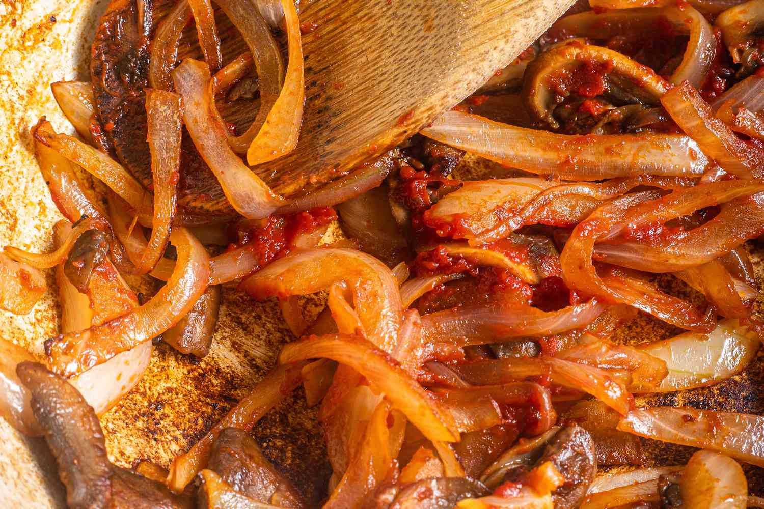 Close-up of the Dutch Oven with Caramelized Onions 