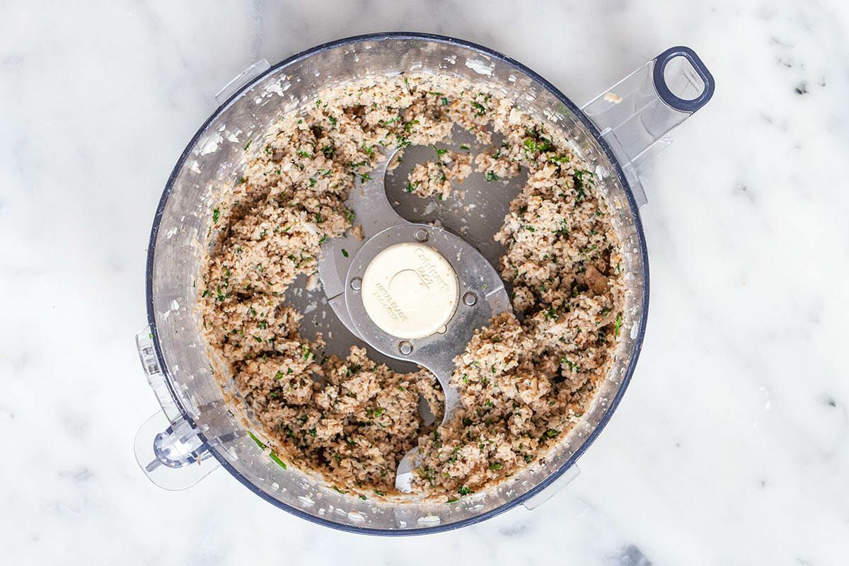 Stuffed mushroom filling in blender