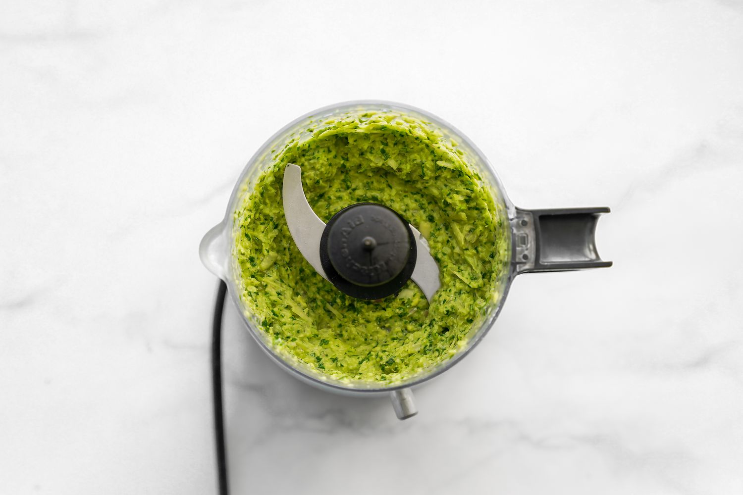 Aromatics Blended Together in a Food Processor for Microwave Red Curry Recipe