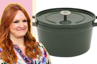 Ree Drummond alongside a cast iron Dutch oven