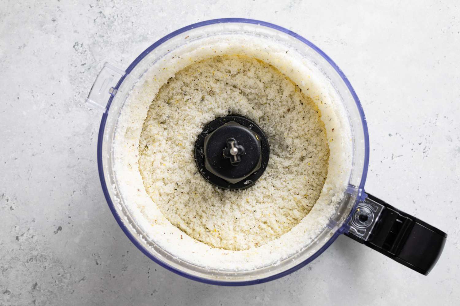 Lemon Lavender Sugar Mixture in Food Processor