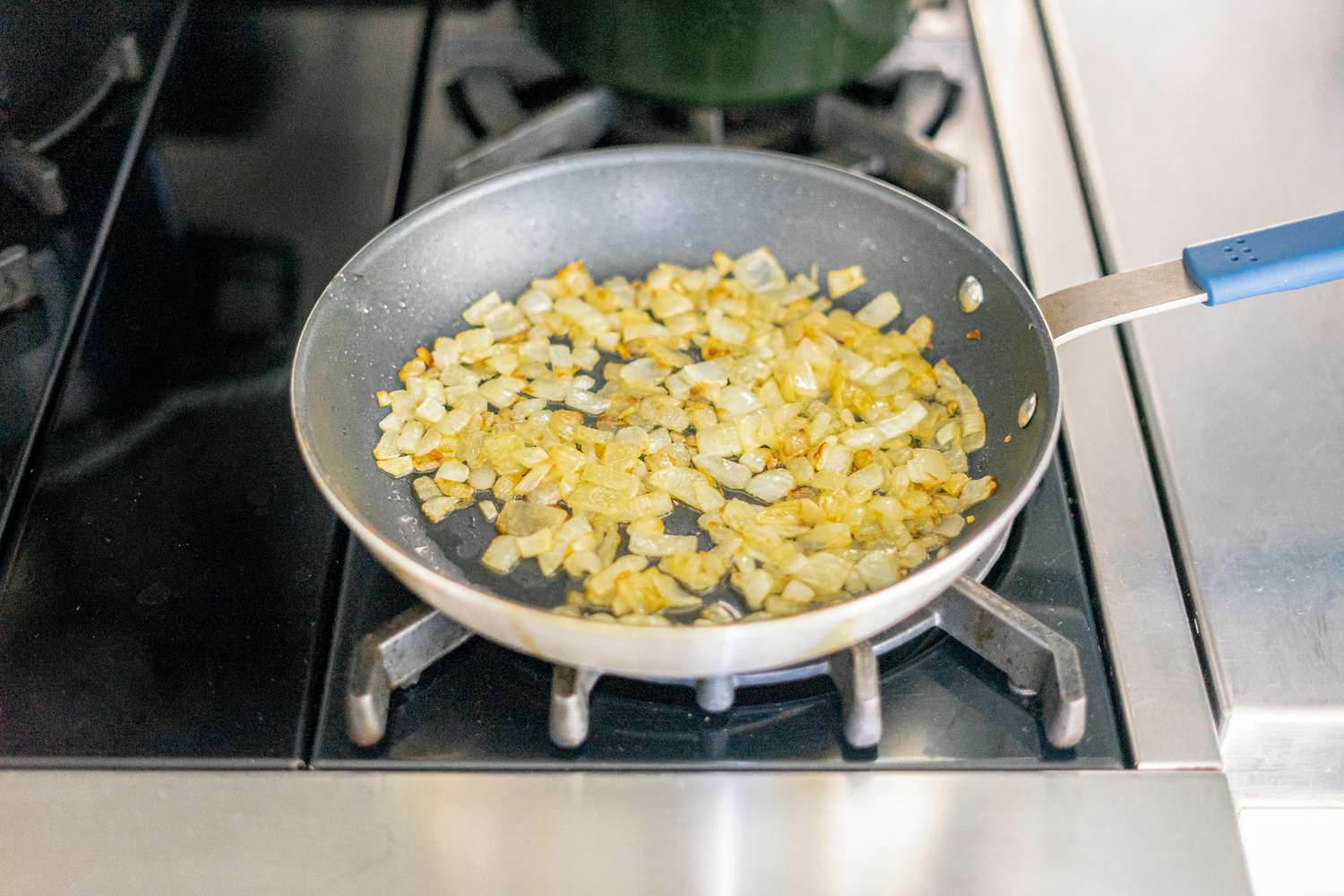 Onions in Skillet for Potato Knishes Recipe