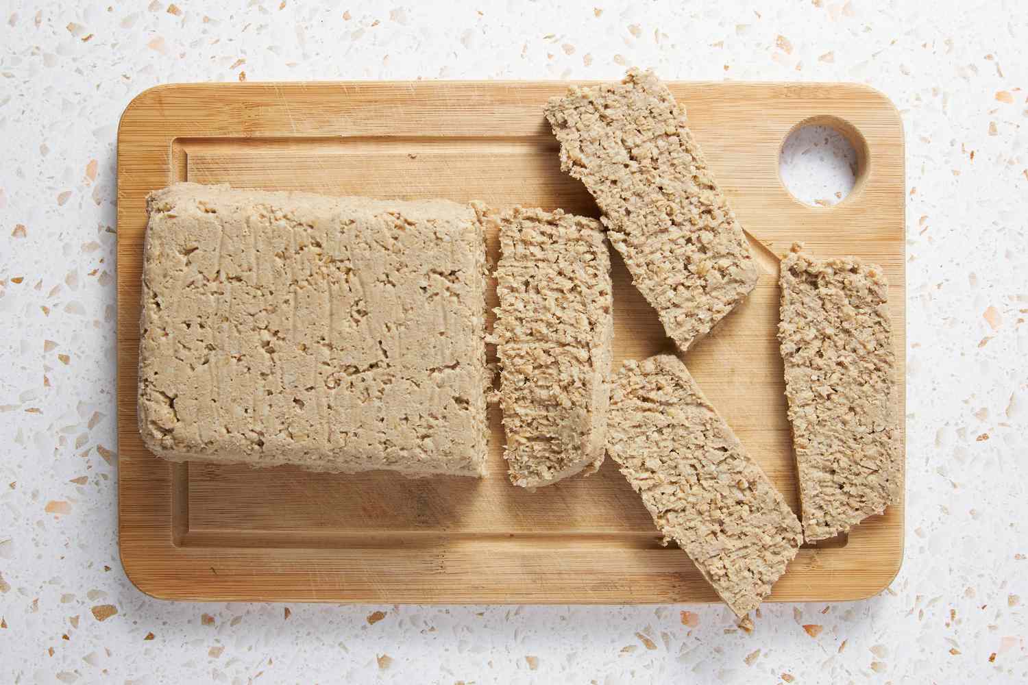 Set Goetta Sliced on a Baking Tray