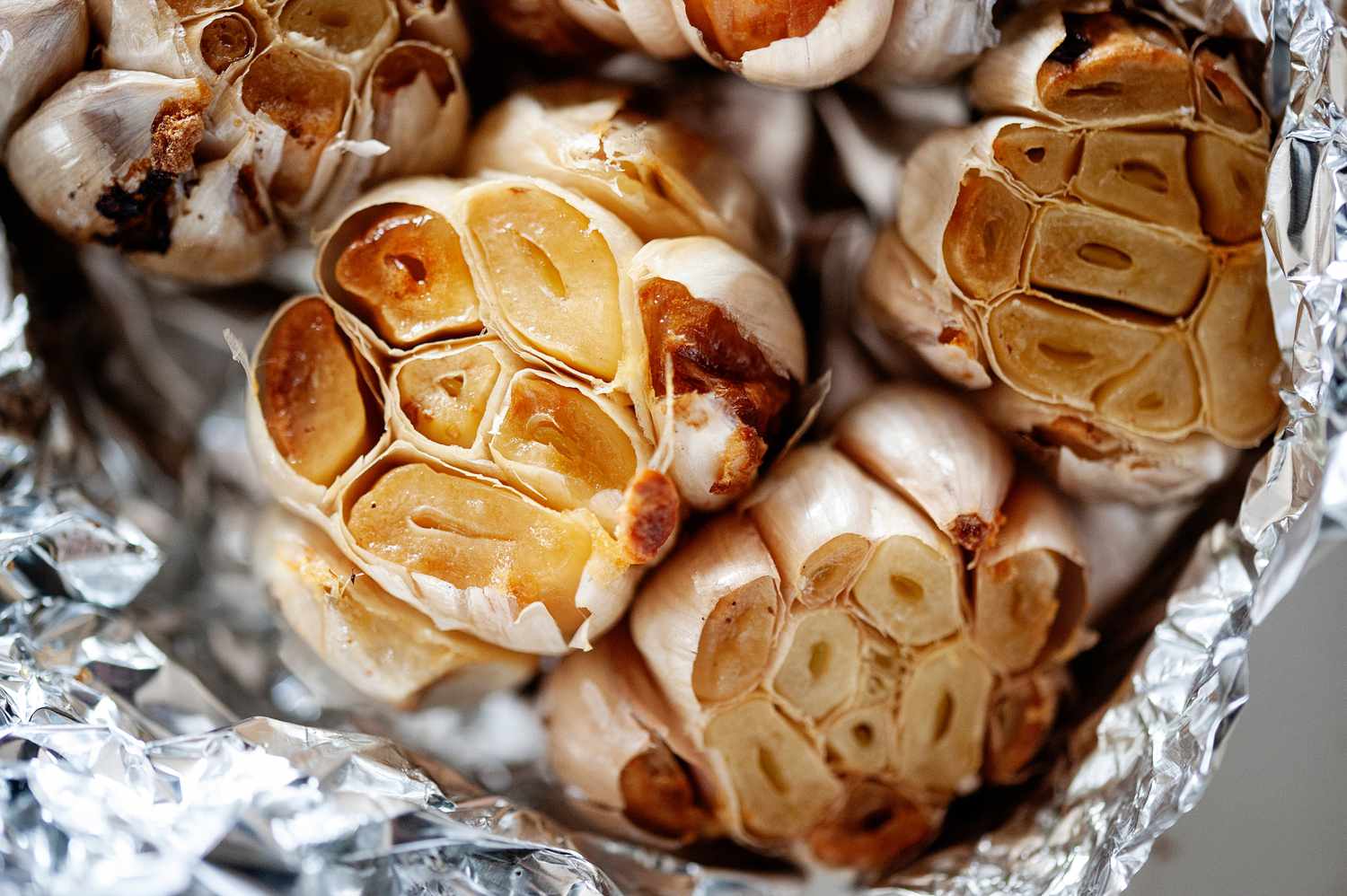 Garlic roasted in foil.