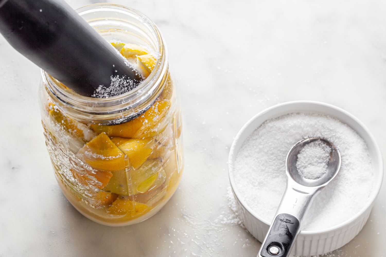 Lemons Packed into a Jar for Lemon Preserving Recipe