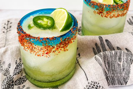 2 glasses of spicy margarita